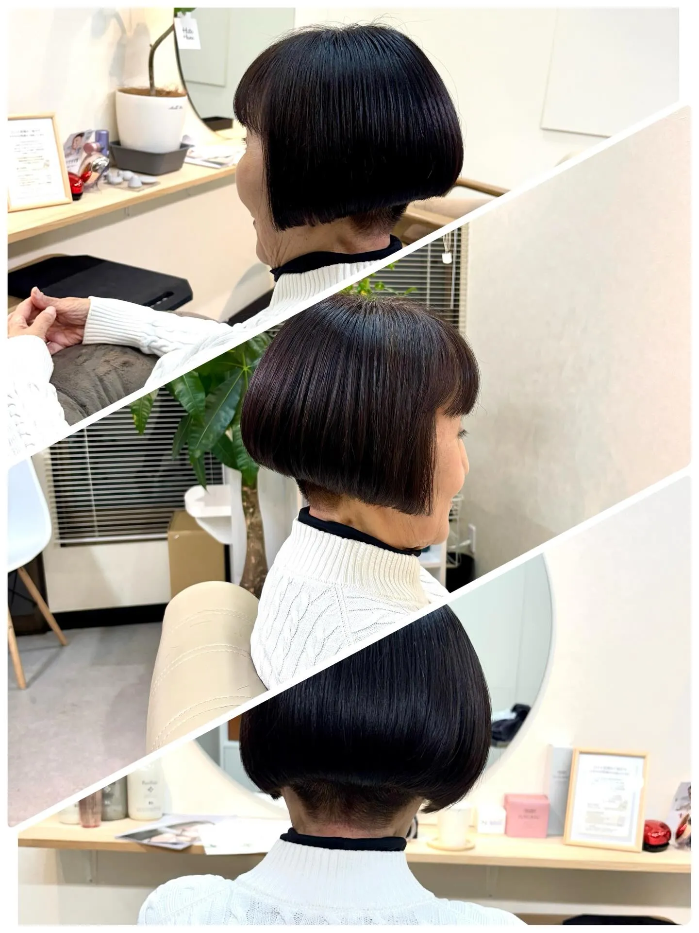 ジオメトリック風な前下がりボブ✨